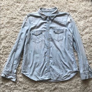 Denim Long Sleeve Button Down Shirt